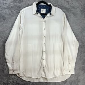 Jachs Girlfriend Women's Size L White Cream Plaid Flannel Shirt With Pockets